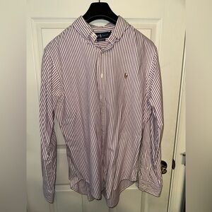 Ralph Lauren Lavender and White Striped Shirt